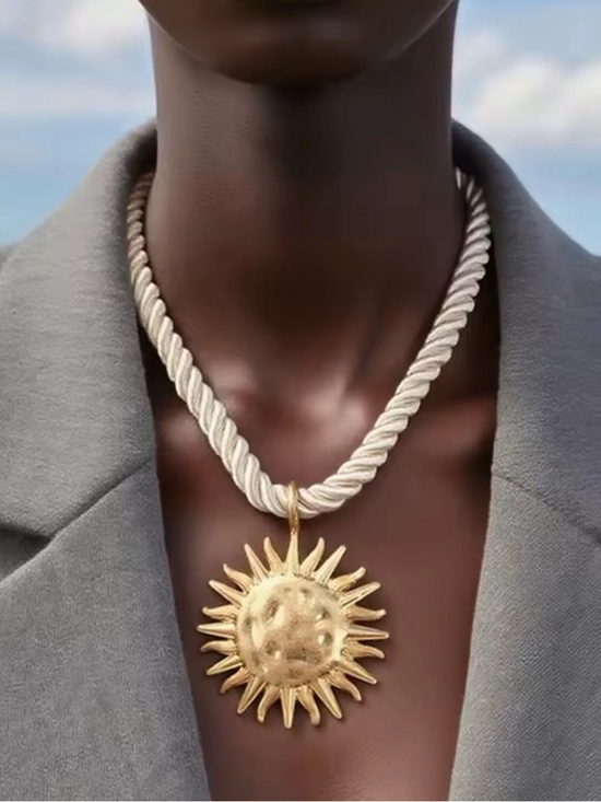 Zara Jewelry - Zara Sun Cord Gold Necklace + Earrings Set
